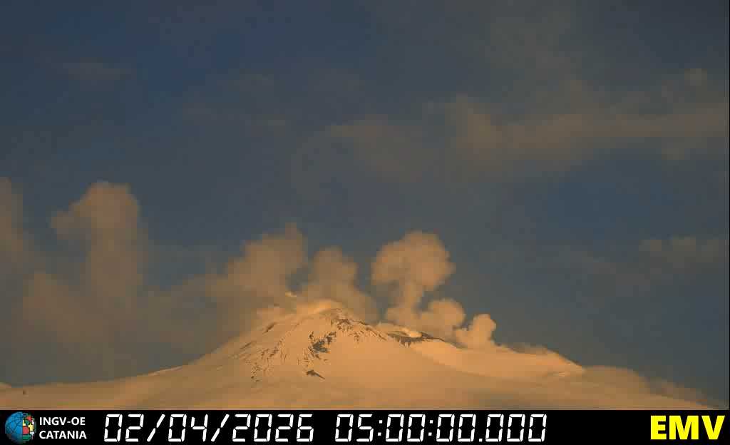 Ruhige Gasemission an den Gipfelkratern